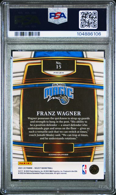 2021 PANINI SELECT #15 FRANZ WAGNER TRI-COLOR PRIZM