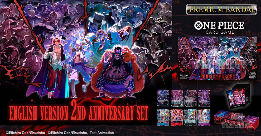 One Piece TCG 2nd Anniversary Set (EN) – Box mit exklusiven Spielkarten und Sammelzubehör
